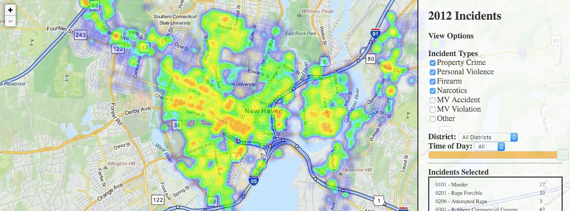New Haven Crime Map 2012